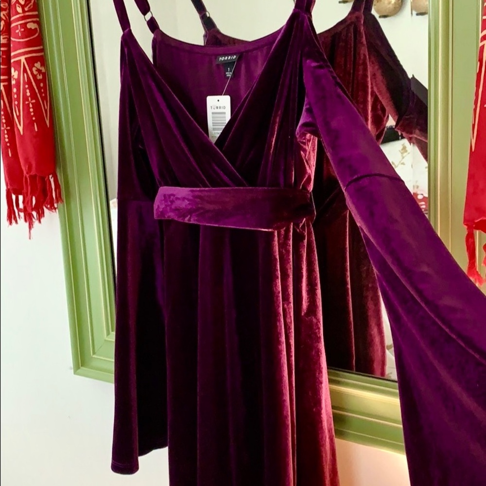 Purple Velvet Mini Dress